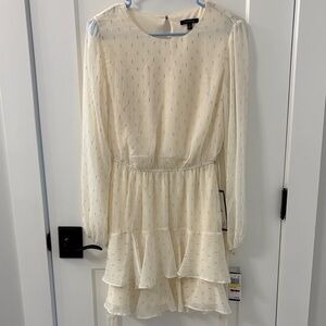 City Studio Cream Long Sleeve Dress